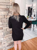 Black Puff Sleeve Sweater Dress