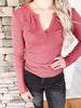 Berry Thermal Notched Long Sleeve