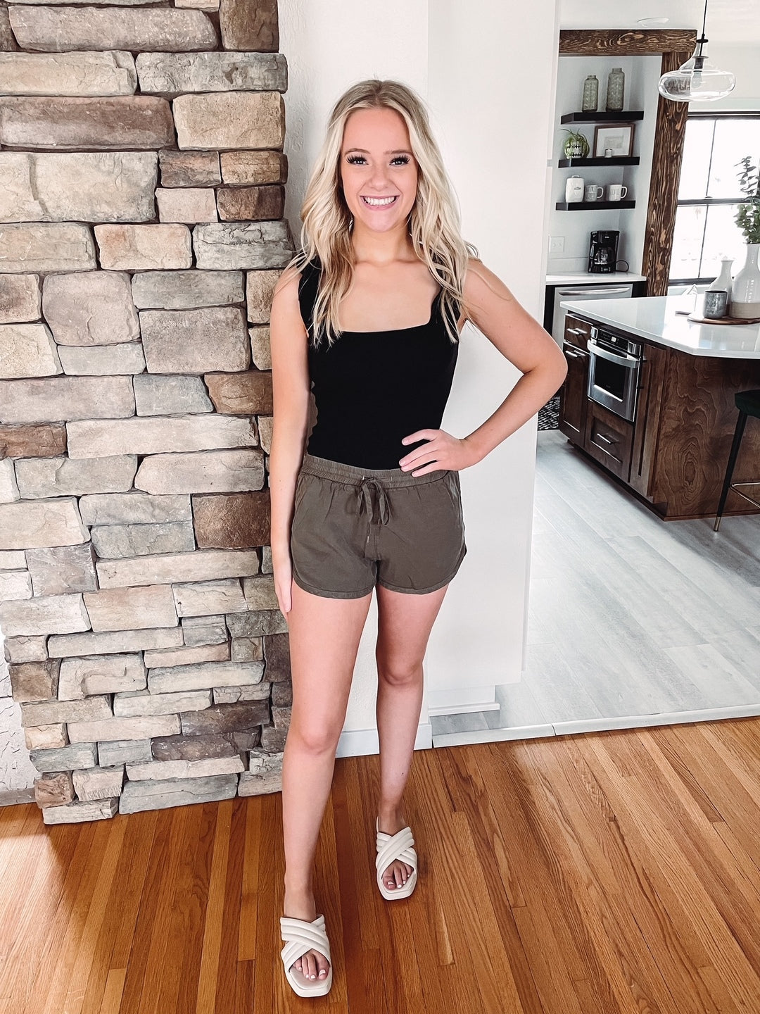Reese Army Green Shorts