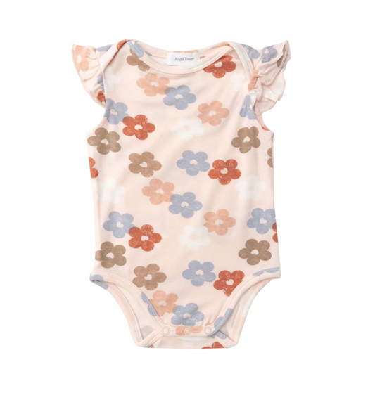 Daisy Hearts Ruffle Sleeve Onesie