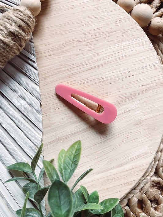 Hot Pink Teardrop Hair Clip