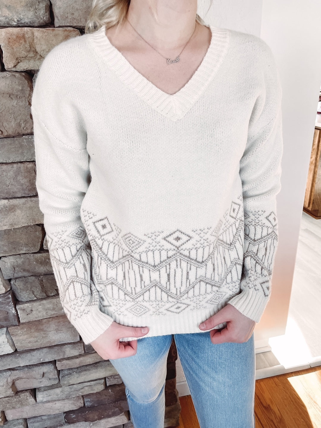 Crystal Ivory Fair Isle Sweater