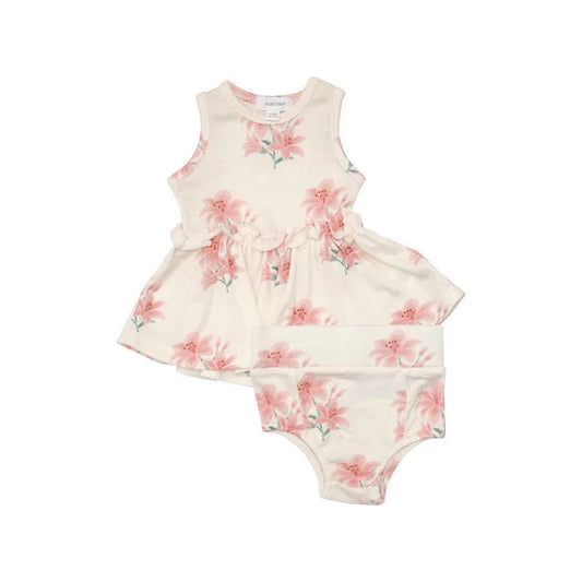 Rib Pink Lilies Tank Dress & Bloomer