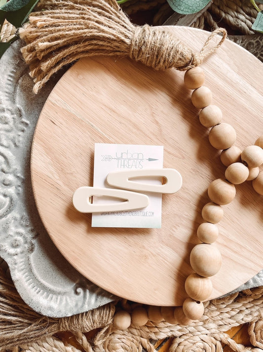 Ivory Hair Clip Set