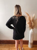 Kyra Black Sweatshirt Dress