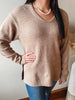 Taupe Slit Hem Sweater