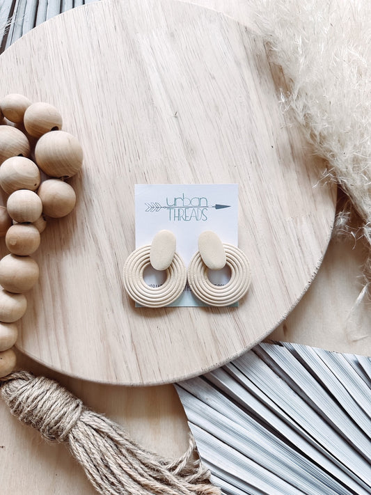 Zara Cream Wood Earrings