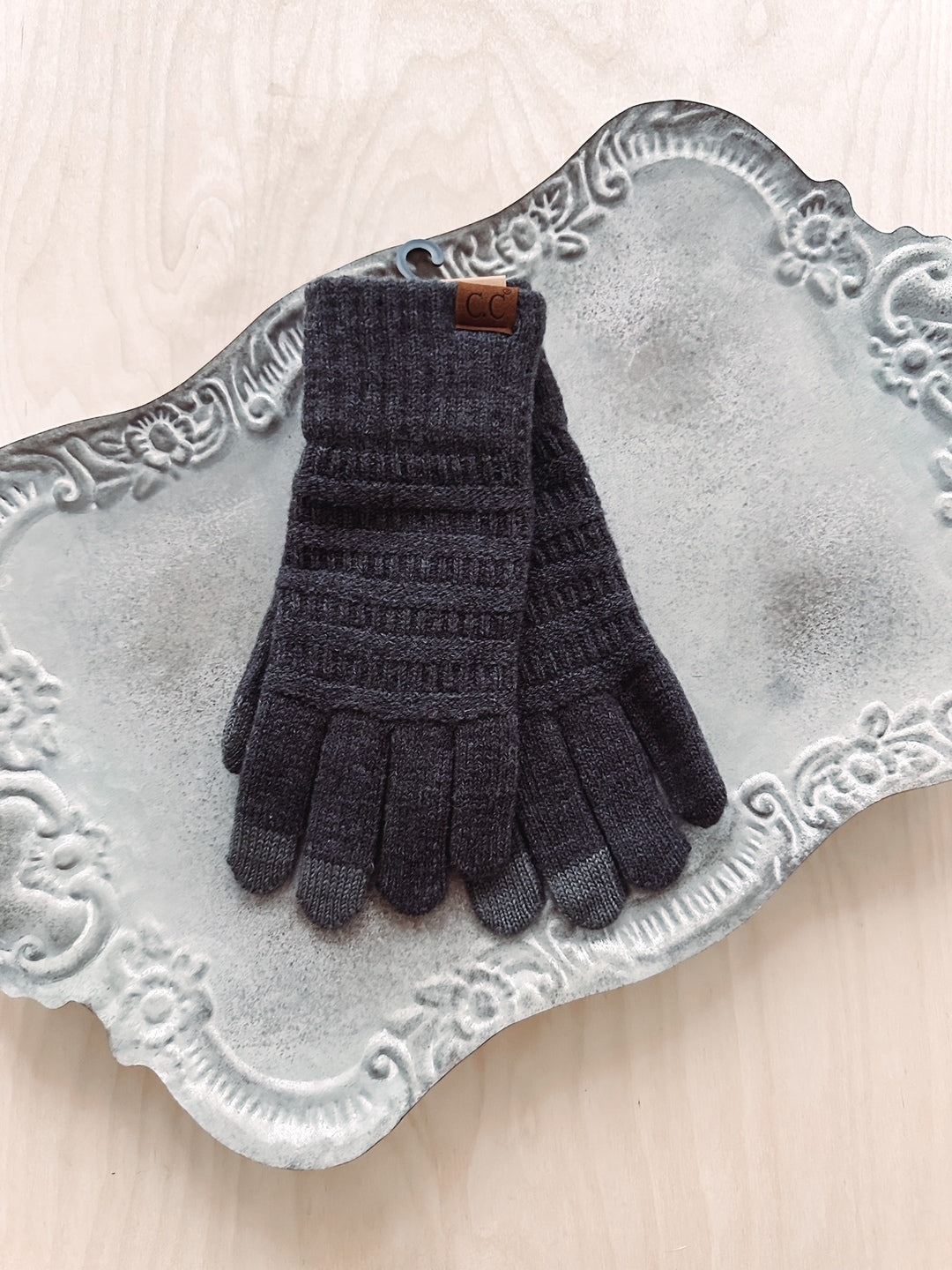 Haven Charcoal Knit Gloves